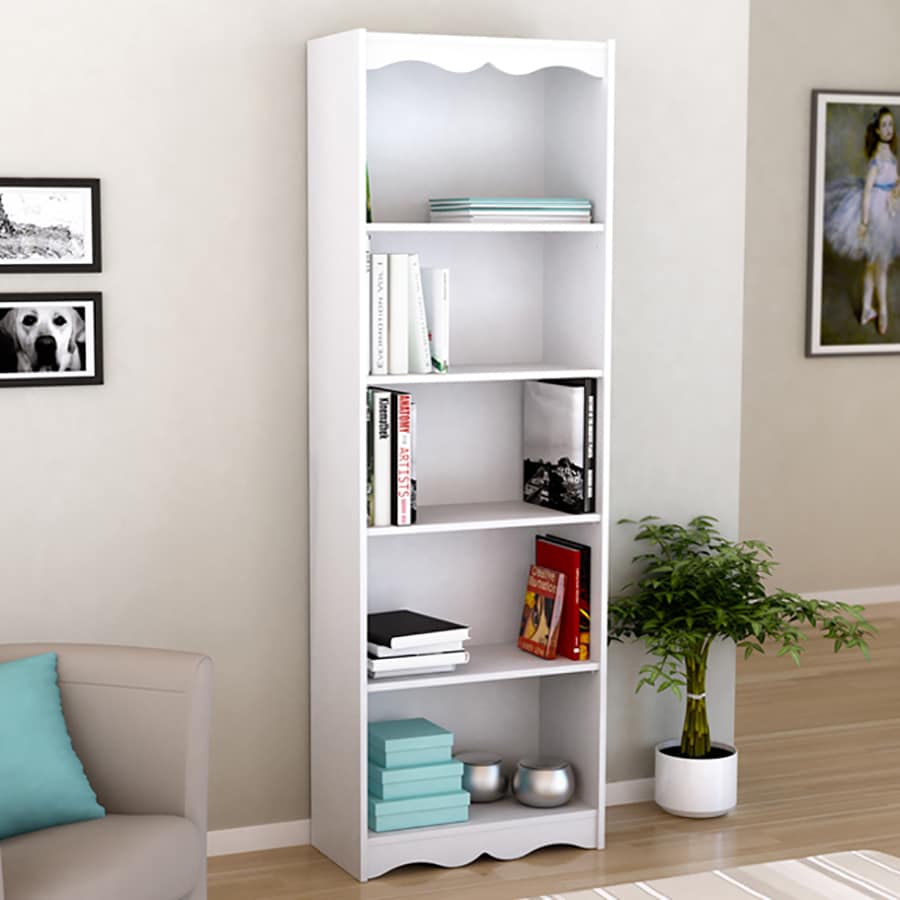 Shop CorLiving Hawthorn Frost White 5 Shelf Bookcase At Lowes Com   50041362 