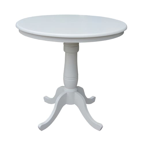 International Concepts Linen white Wood Round Fixed Counter (35in To