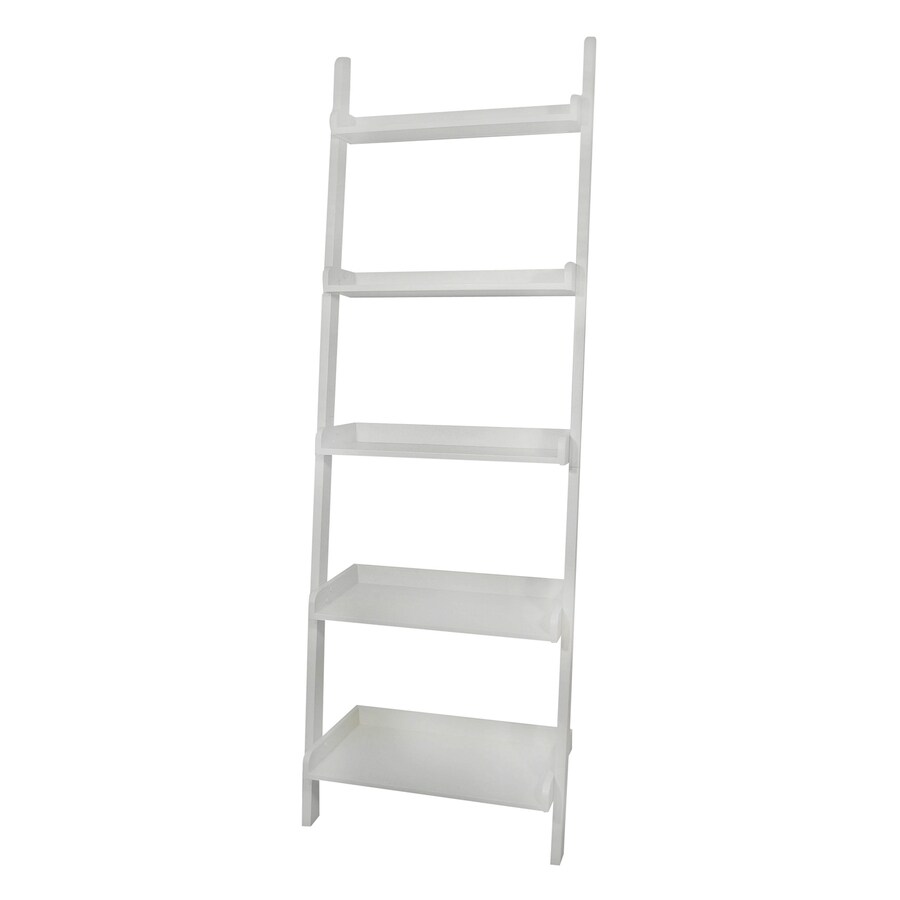 International Concepts White Wood 5 Shelf Ladder Bookcase At Lowes Com