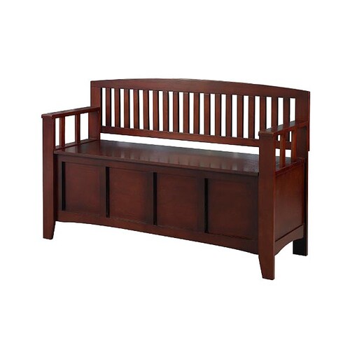 Linon Home Decor Walnut Indoor Entryway Bench with Storage in the