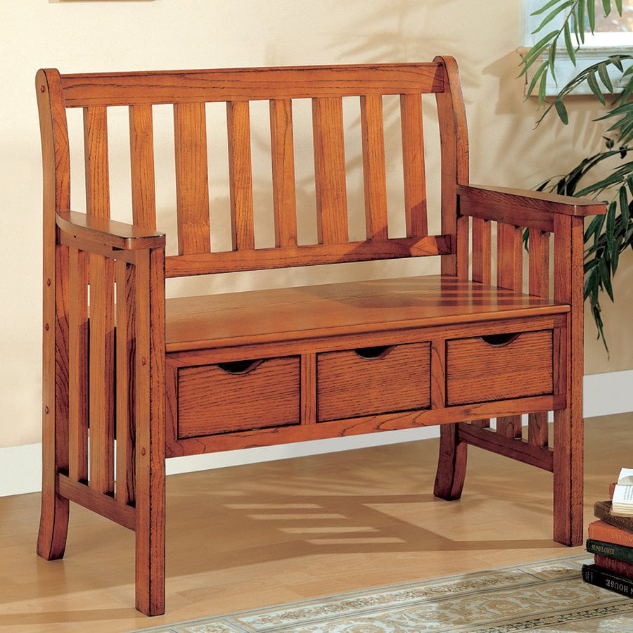 Coaster Fine Furniture Missionshaker Brown Cherry Storage Bench At