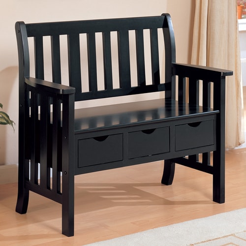 Coaster Fine Furniture Black Indoor Entryway Bench with Storage at ...