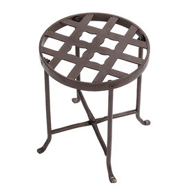 Plant Stands At Lowes Achla Designs Flowers 12 In Roman Bronze Indoor Outdoor Round Wrought Iron Plant Stand