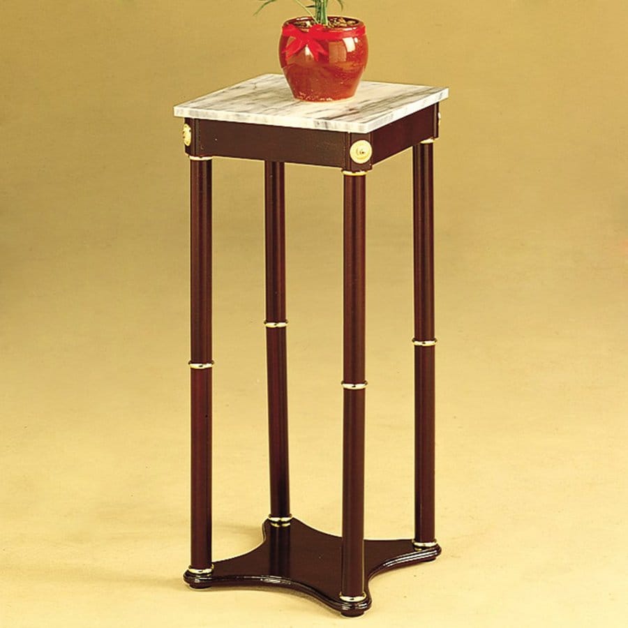 Coaster Fine Furniture 27.75in Cherry Marble Square Plant Stand in the Plant Stands department