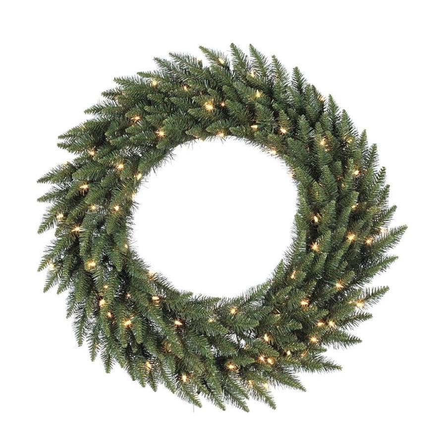 Vickerman Pre Lit 96 in Camdon Fir Artificial Christmas Wreath with 450 Count LED Lights