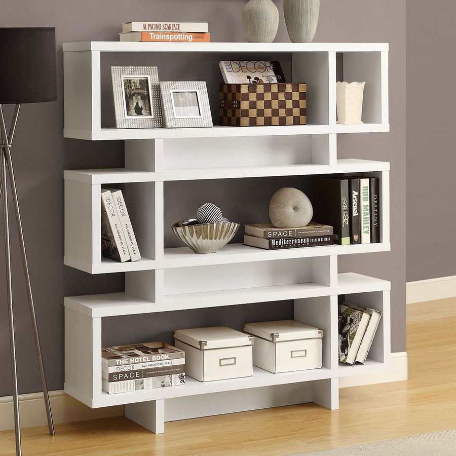 Monarch Specialties White Composite 3 Shelf Bookcase At Com