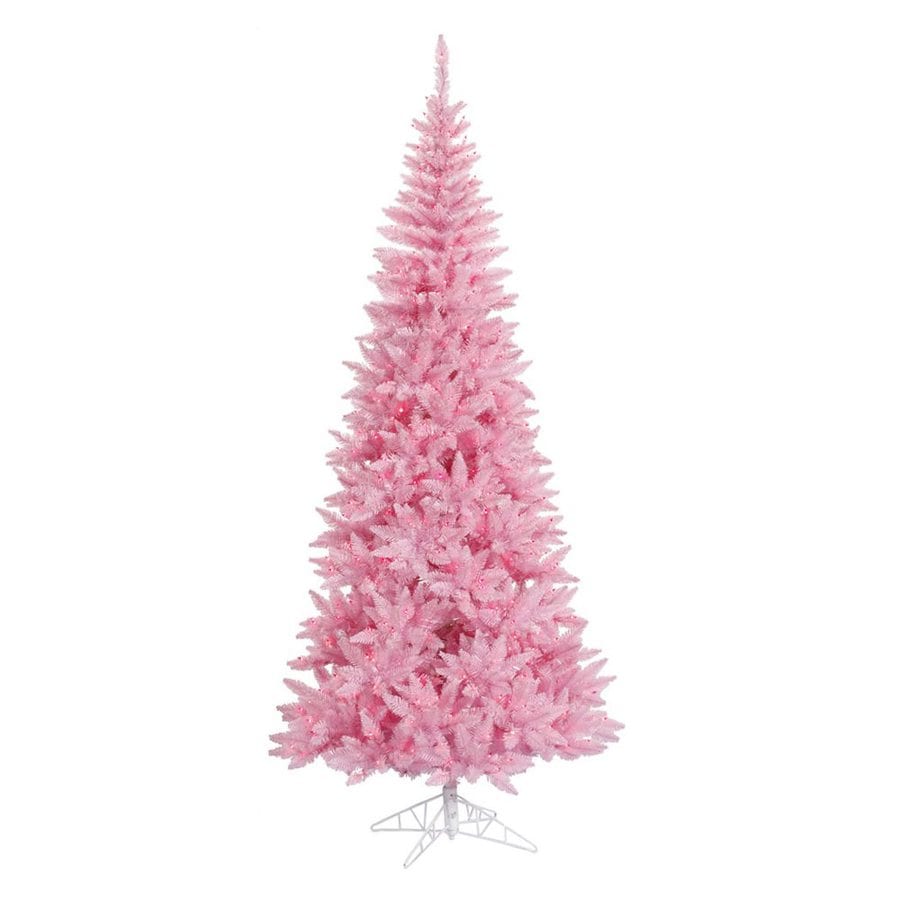 Vickerman 6 5 Ft Pre Lit Fir Slim Artificial Christmas Tree Vickerman 6 5 Ft Pre Lit Fir Slim Artificial Christmas Tree With Pink Incandescent Lights