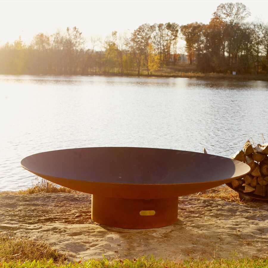 Fire Pit Art AS 60 60-in Iron Oxide Patina Steel Wood-Burning Fire Pit