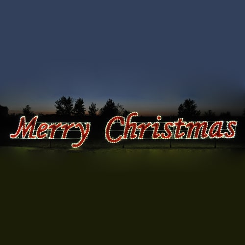 Holiday Lighting Specialists 5.75-ft Merry Christmas Outdoor Christmas ...