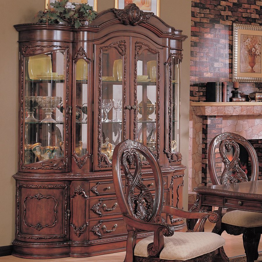 Coaster Fine Furniture Nottingham Cherry Rectangular China Cabinet In The Dining And Kitchen 7866