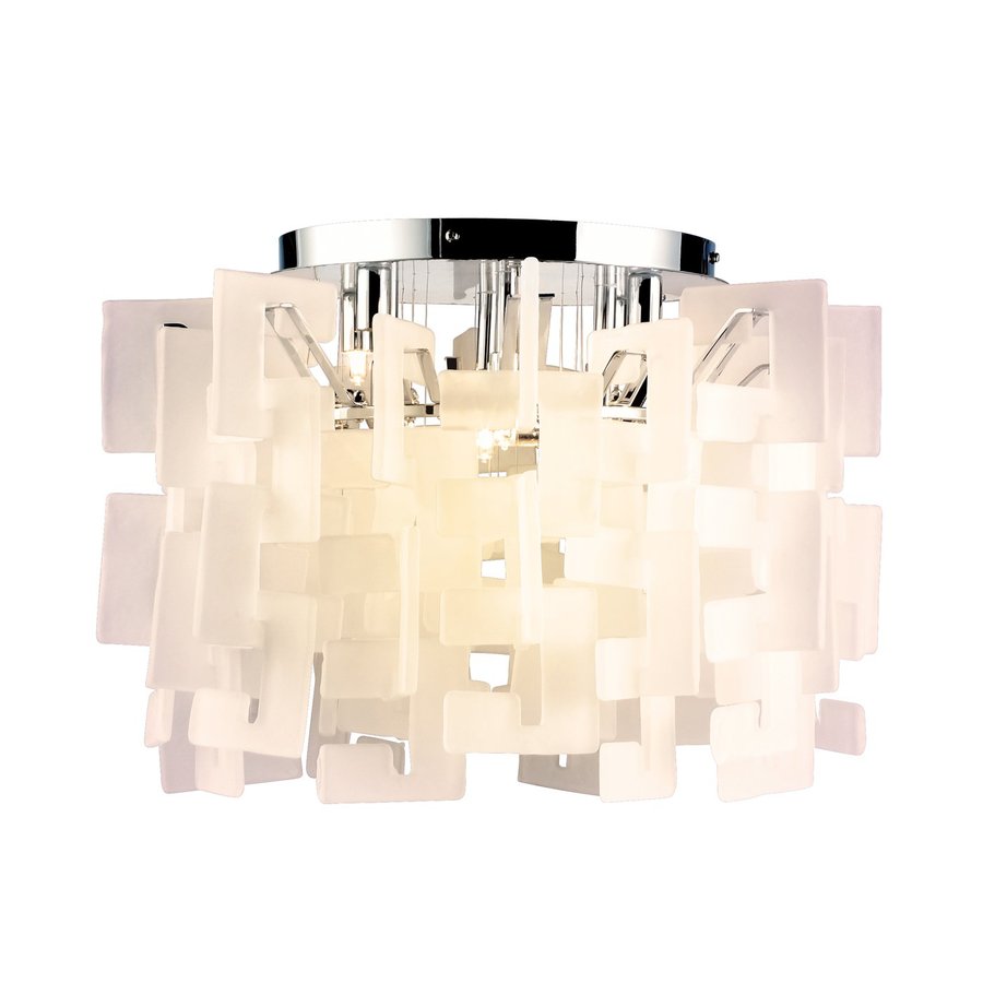 Eurofase 14553-011 Numero 1-Light 20-in Chrome Flush Mount Light