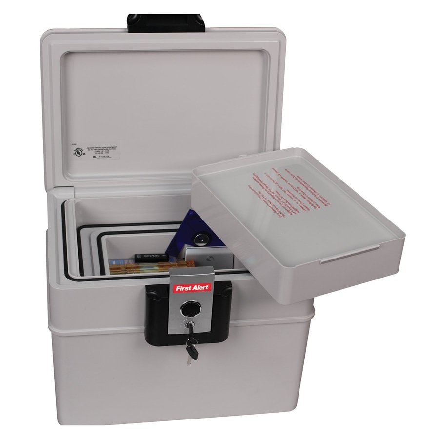 First Alert 0 14 Cu Ft Keyed Fire Resistant Waterproof Chest Safe At