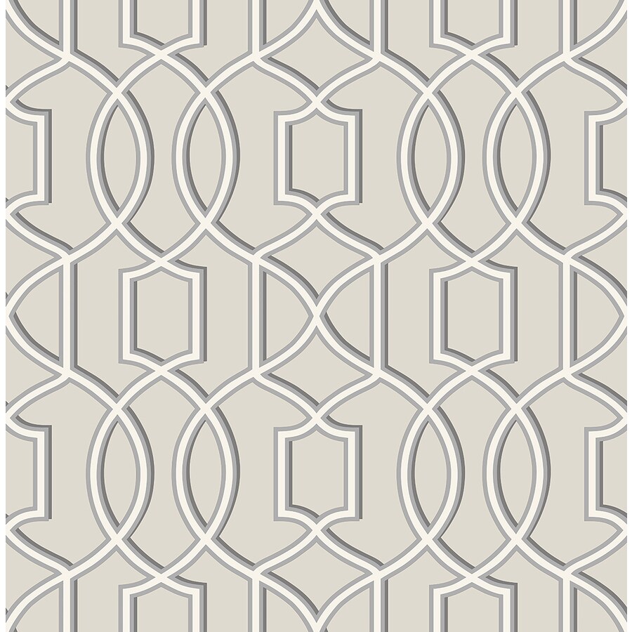 Brewster Wallcovering Symetrie 56-sq ft Grey Non-Woven Geometric Unpasted Paste the Wall Wallpaper