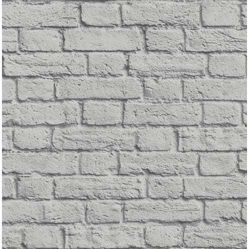 Brewster Urban Walls 56.4-sq ft Grey Non-Woven Brick Unpasted Paste the