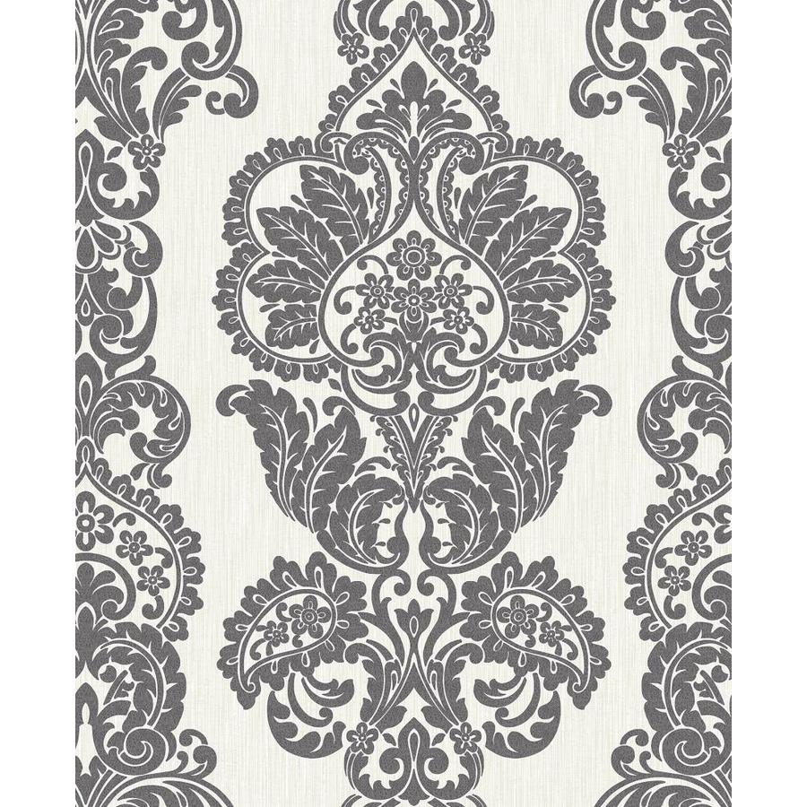 Fine Decor Medley 56.4sq ft Charcoal Paper Damask Unpasted Wallpaper