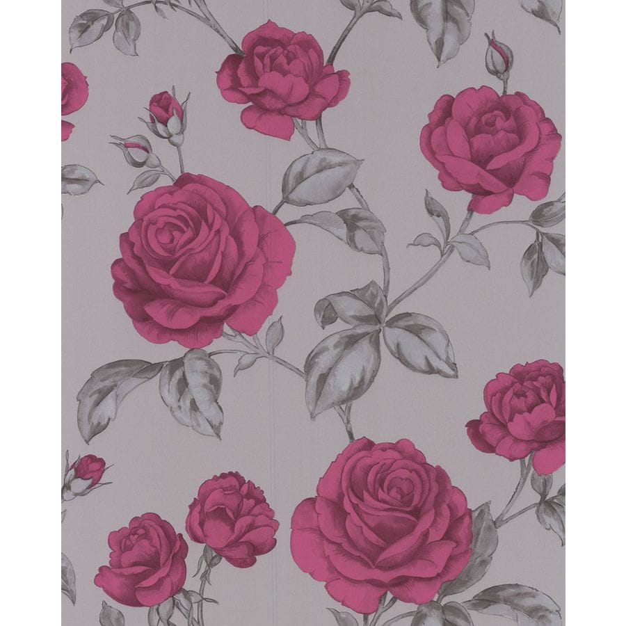 Graham & Brown Purple Paper Floral Wallpaper at
