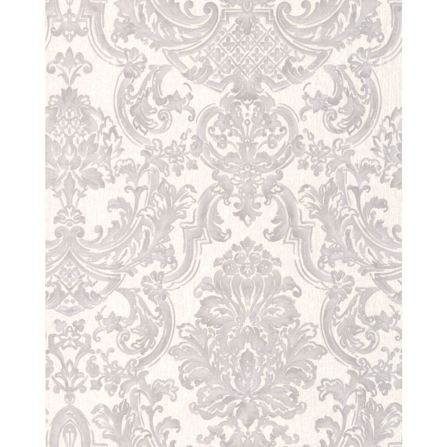 Graham & Brown Verona 56sq ft Silver Vinyl Textured Damask Wallpaper