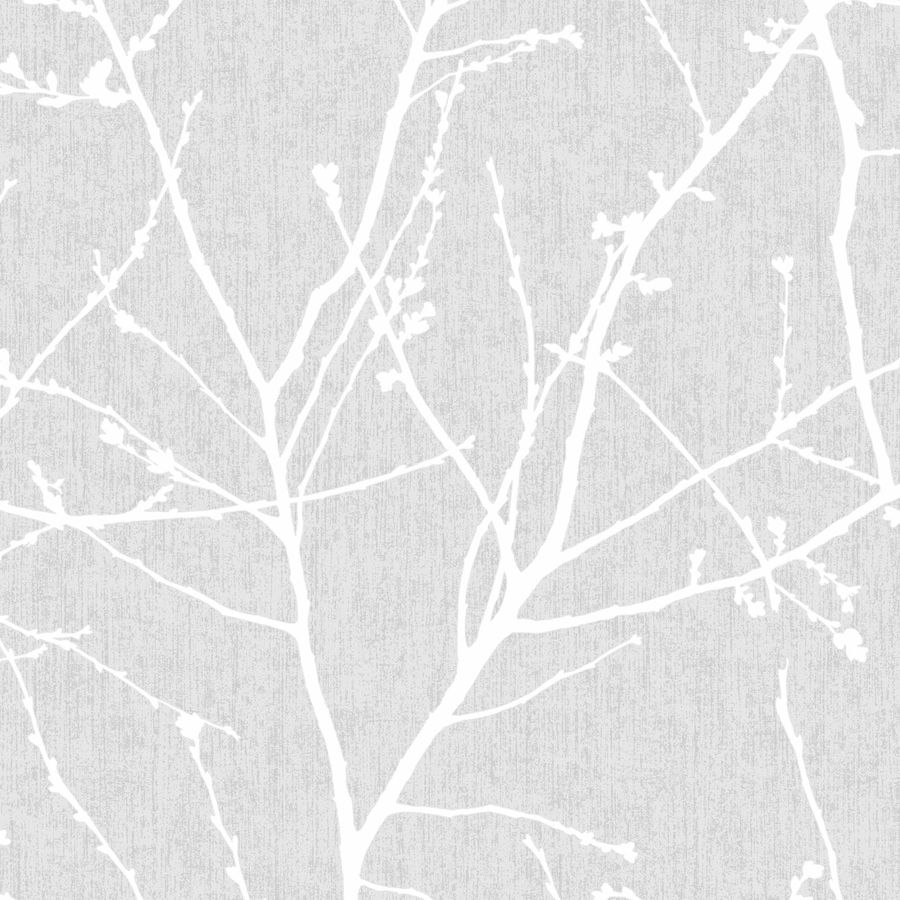Graham & Brown Innocence 56sq ft Gray Vinyl Textured Floral Wallpaper