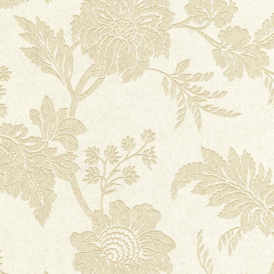 Graham & Brown Artisan 56-sq ft Oyster Paper Textured Floral Wallpaper ...