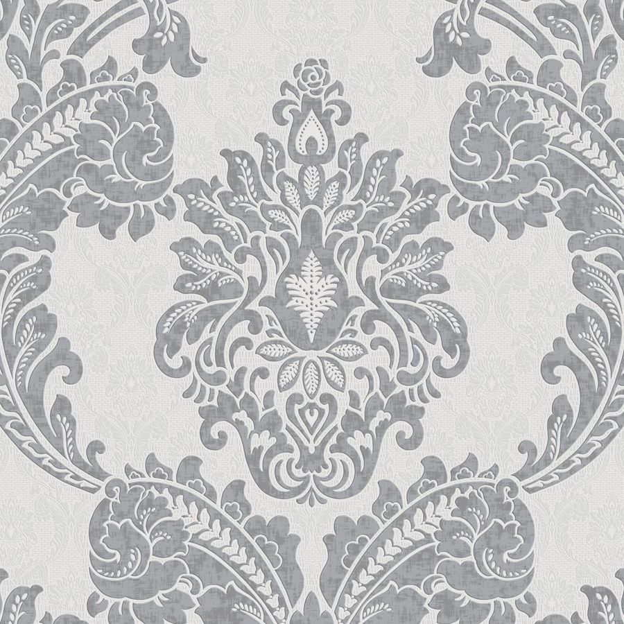 Graham & Brown Palais 56-sq ft Gray Vinyl Textured Damask Wallpaper at