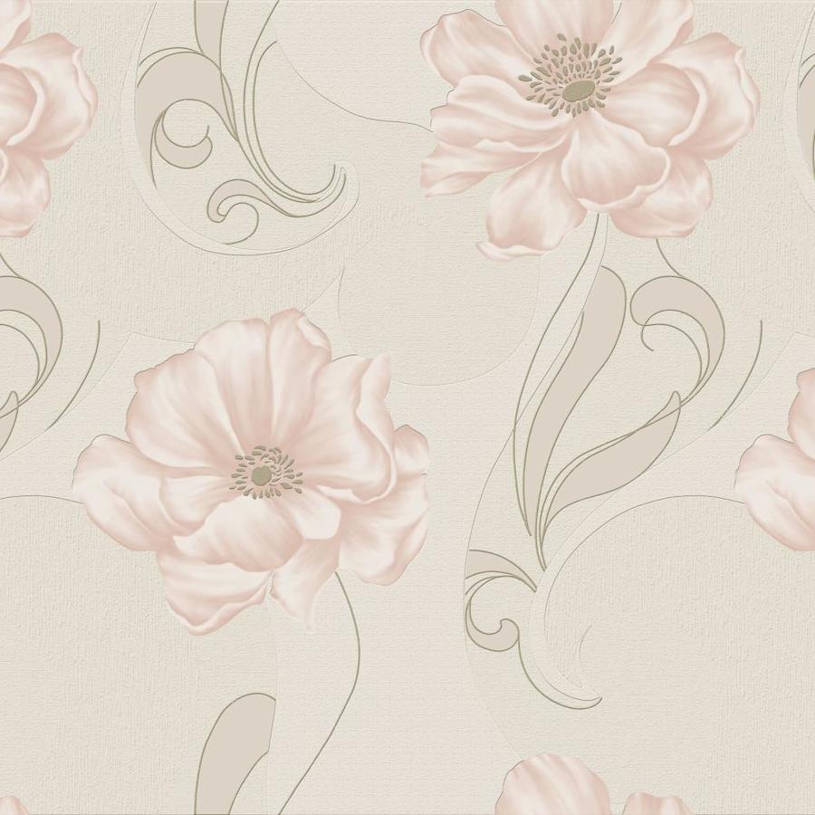 Graham & Brown 20-976 Essence 56-sq ft Peach Vinyl Textured Floral Wallpaper