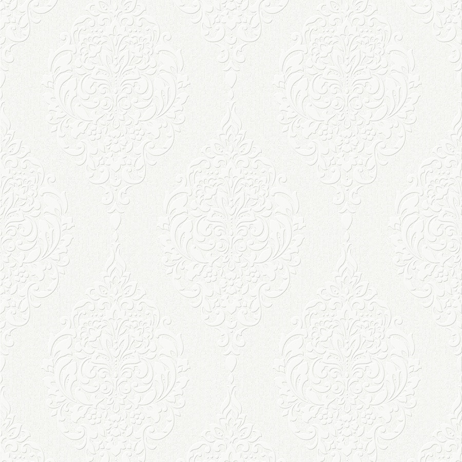 Graham & Brown Eclectic 56sq ft White Vinyl Paintable Textured Damask
