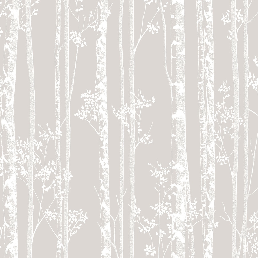 Graham & Brown Pure 56-sq ft Taupe And White Paper Textured Floral