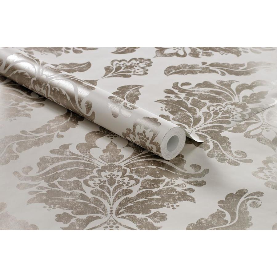 Graham & Brown Vermeil 56-sq ft Cream/Gold Paper Damask Wallpaper at ...