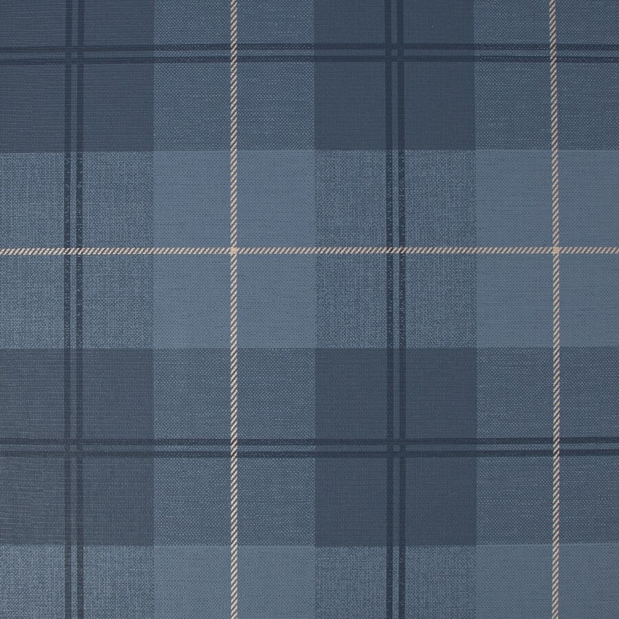 Superfresco Easy Prestige 56sq ft Navy Vinyl Textured Plaid Unpasted