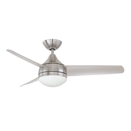 Moderno 42 In Satin Nickel Indoor Downrod Ceiling Fan With Light Kit And Remote 3 Blade