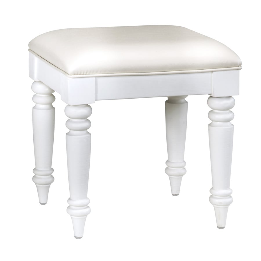 Home Styles 18 5 In H Brushed White Rectangular Makeup Vanity Stool At   50141646 