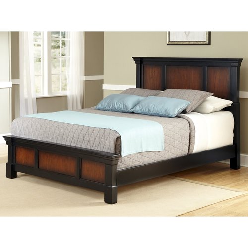 Home Styles Aspen Rustic Cherry Black Queen Panel Bed At Lowes Com