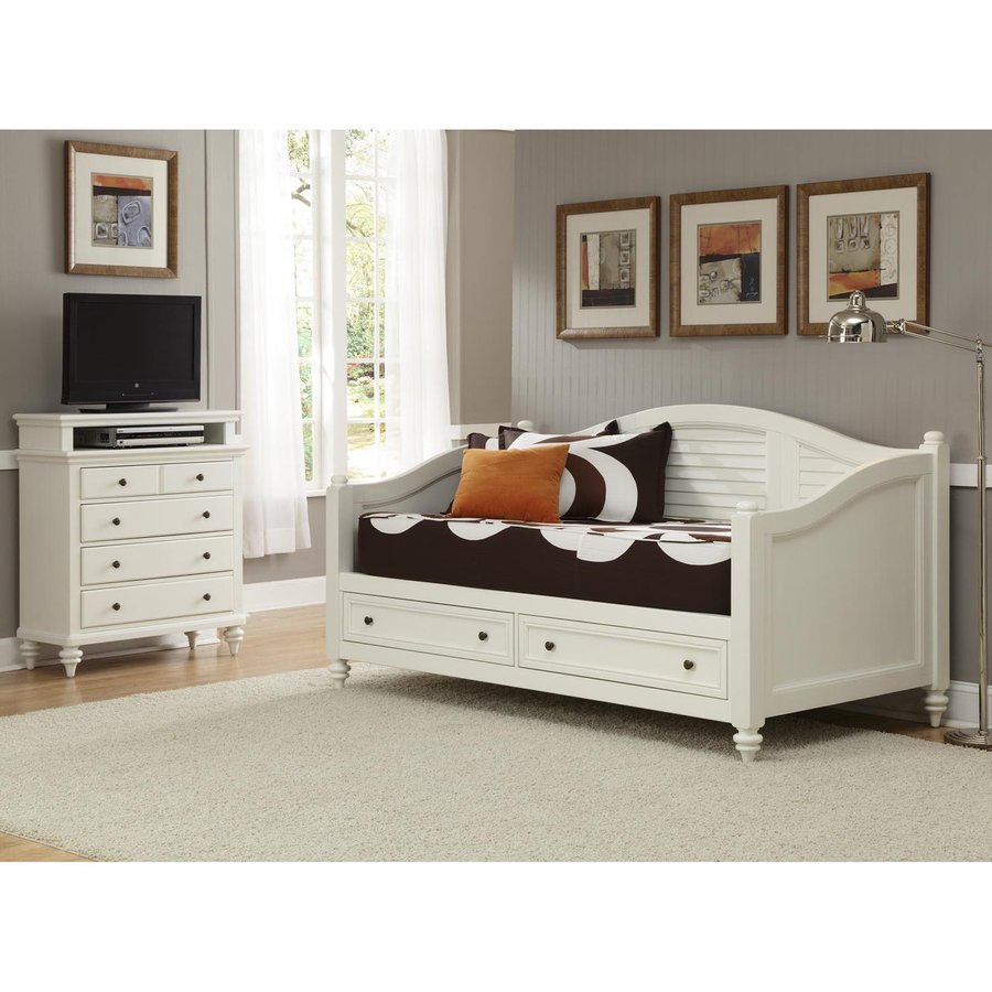 Shop Home Styles Bermuda Brushed White Twin Bedroom Set at Lowes.com