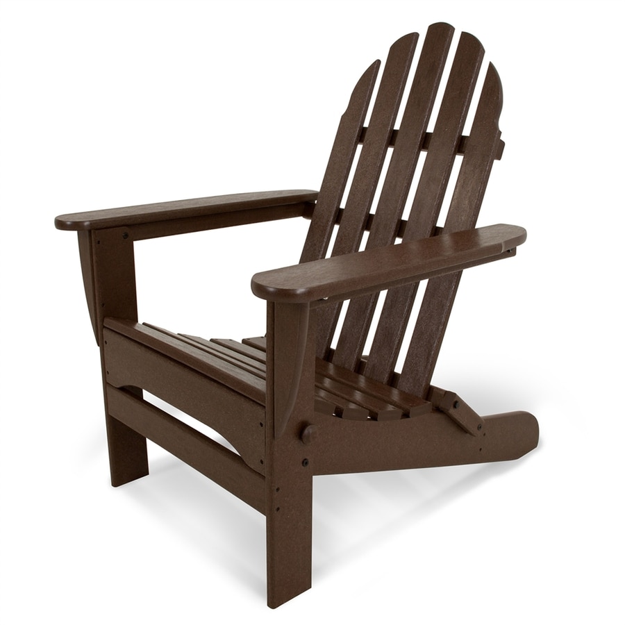 Shop POLYWOOD Classic Adirondack Mahogany Plastic Folding 