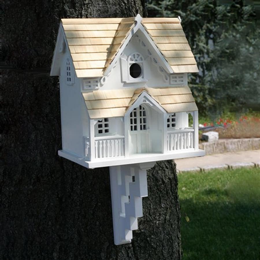 Home Bazaar 7.5in W x 12in H x 10.5in D White Bird House at
