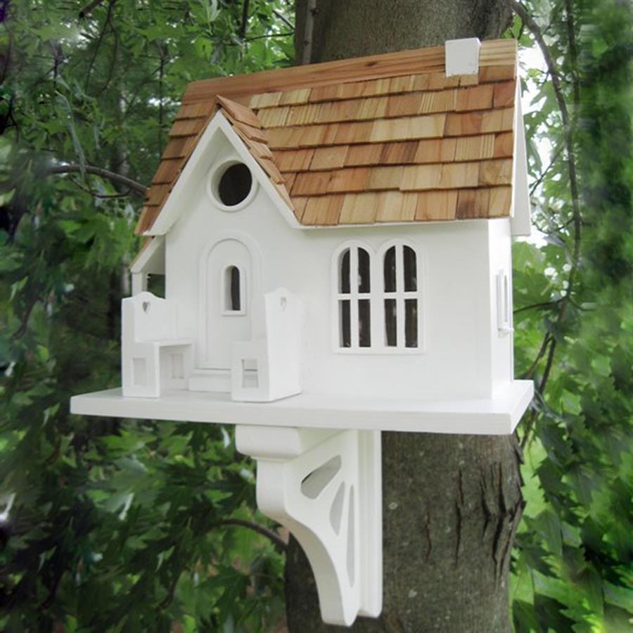 Home Bazaar 7in W x 10in H x 11in D White Bird House at