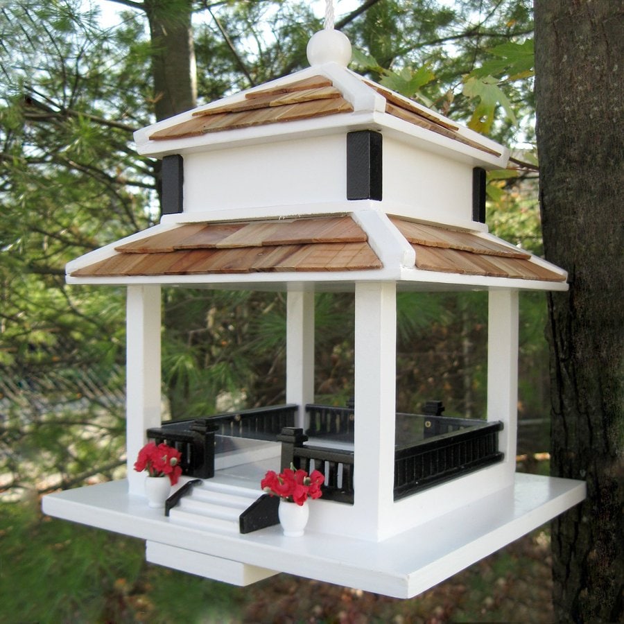 Home Bazaar Birds of a Feather Wood Platform Bird Feeder at