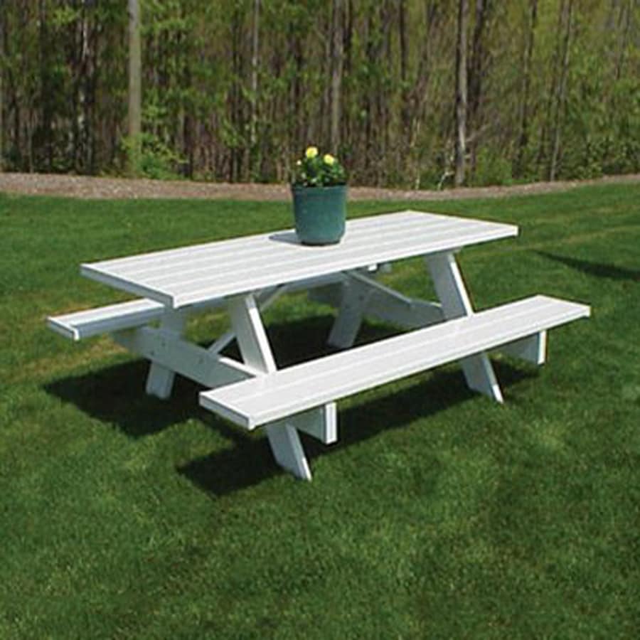 Dura-Trel 6 ft. White Vinyl Table with Unattached Plastic Outdoor