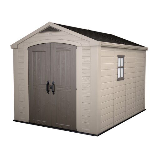 keter common: 8-ft x 11-ft; actual interior dimensions: 7