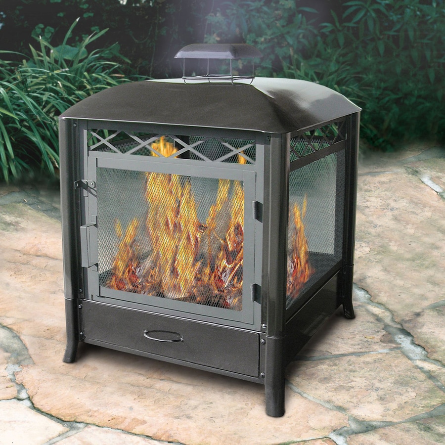 Landmann Usa Black Steel Outdoor Wood Burning Fireplace At Landmann Usa Black Steel Outdoor Wood Burning Fireplace At