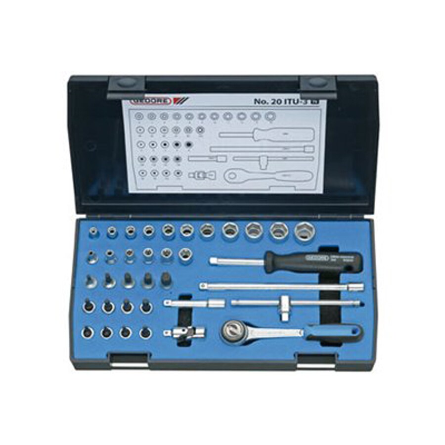 Gedore 36Piece Metric 1/4in Drive 12point Intermediate Socket Set at