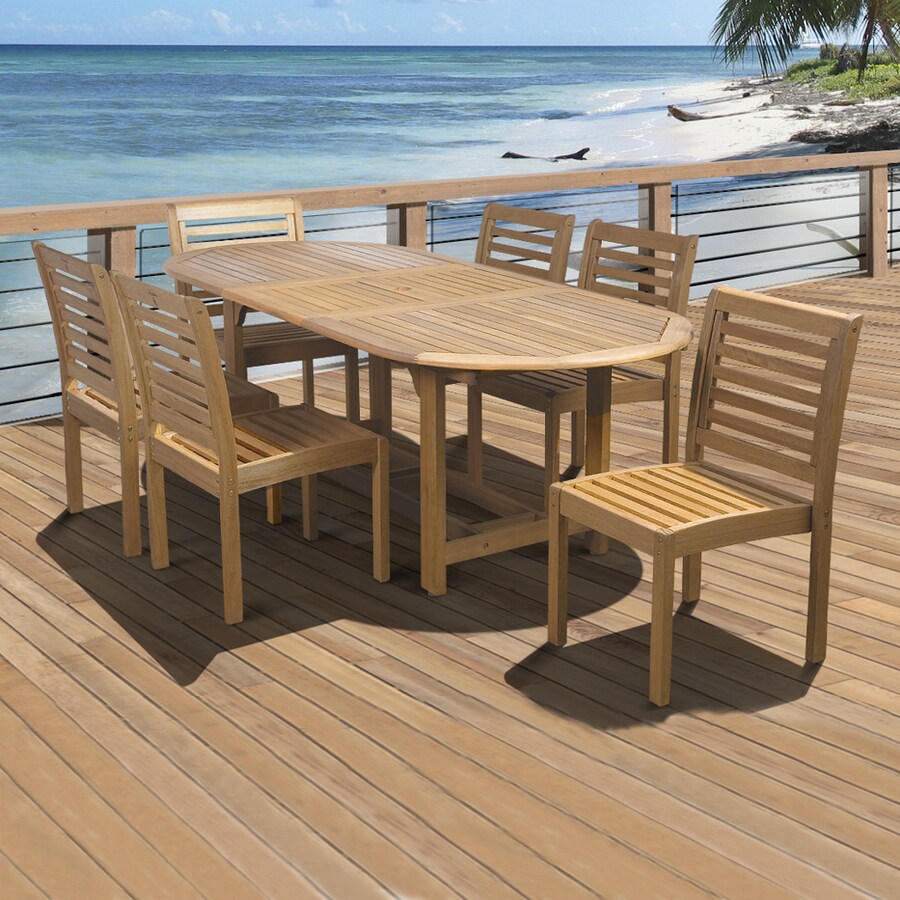 Shop International Home Amazonia 7Piece Brown Eucalyptus Dining Patio