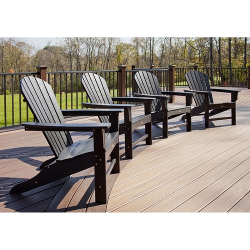 Trex Outdoor Furniture Set of 4 Cape Cod Charcoal Black