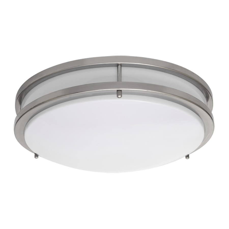 shop amax lighting 14-in w brushed nickel led flush mount light at