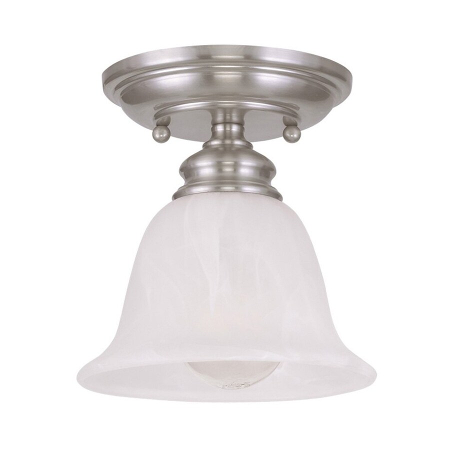 Livex Lighting Essex 6.25in W Brushed nickel Alabaster Glass Semi