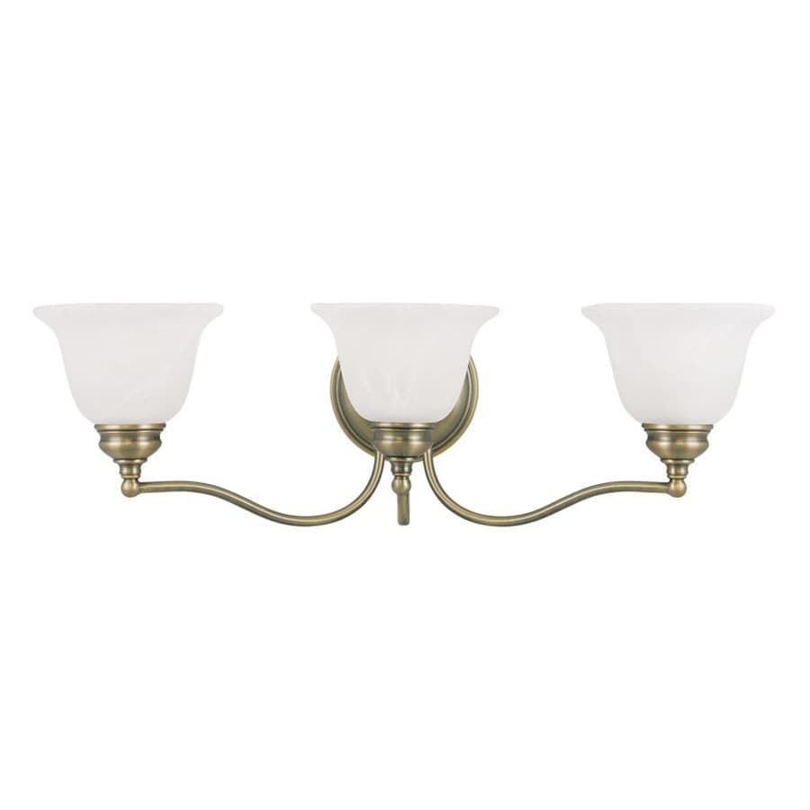 Livex Lighting Essex 24-in W 3-Light Antique brass Arm Wall Sconce at ...