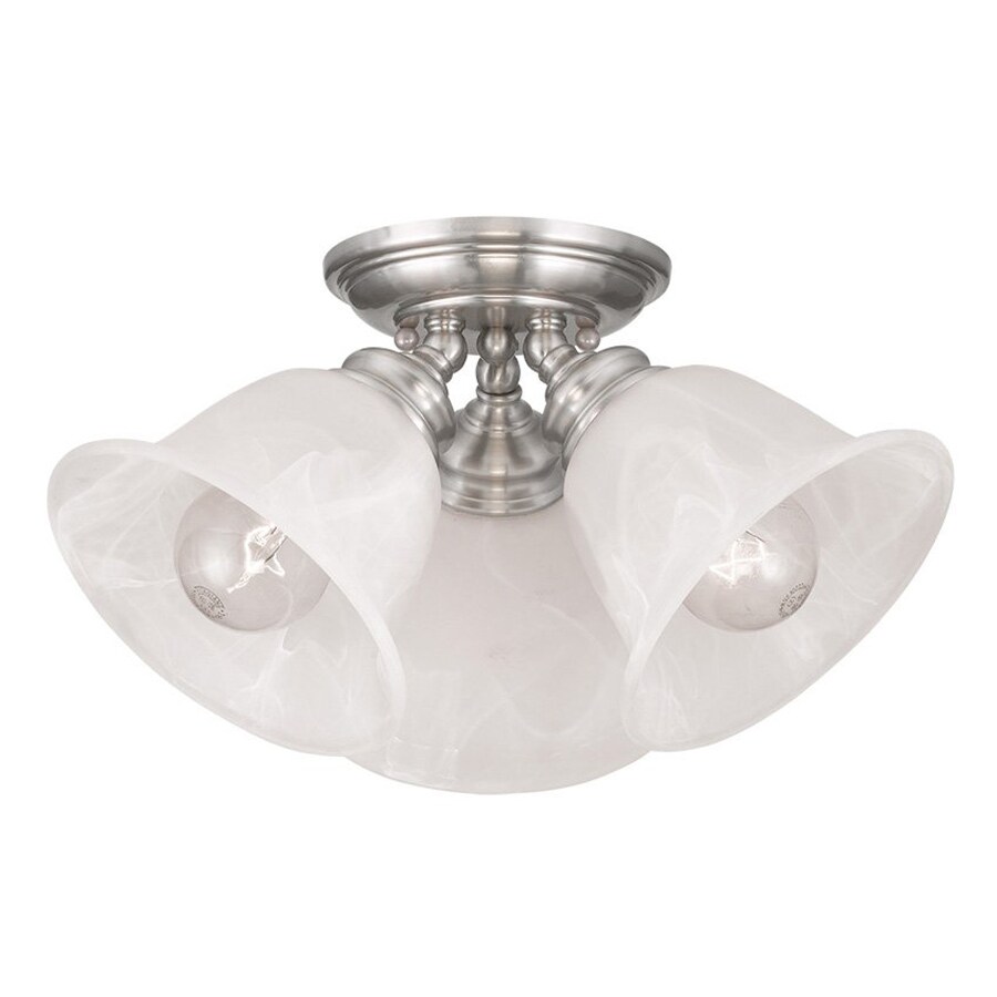 Livex Lighting Essex 14.5in W Brushed nickel Alabaster Glass Semi