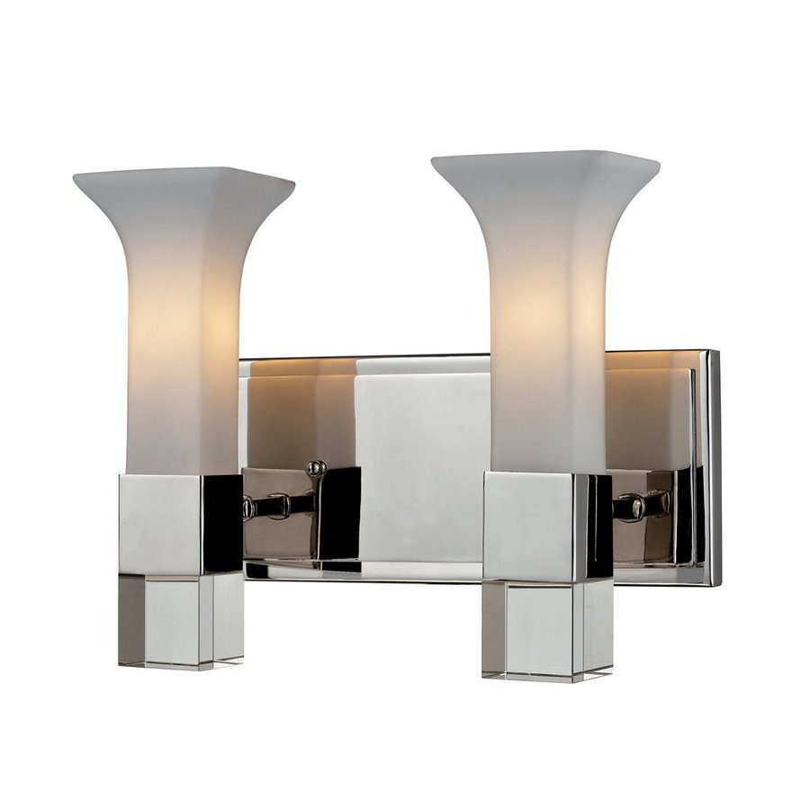 ZLite Lotus 2Light 9.38in Chrome Geometric Vanity Light in the