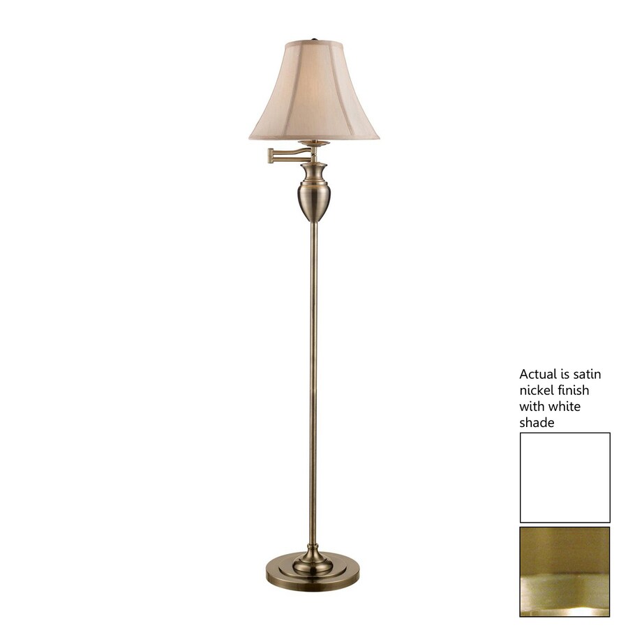 Z Lite 60 5 In Satin Nickel Shaded Floor Lamp Indoor Z Lite 60 5 In Satin Nickel Shaded Floor Lamp Indoor With Fabric