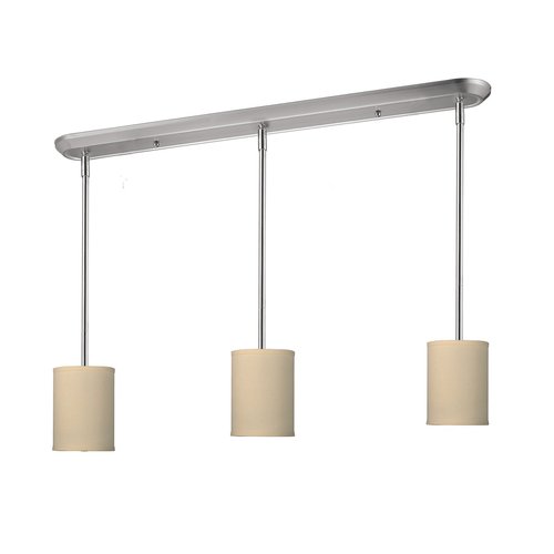 Z-Lite Albion 48-in W 3-Light Brushed Nickel Kitchen Island Light with ...